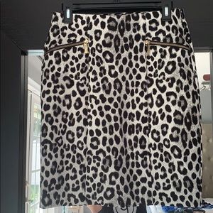 Michael kors black and gray leopard pencil skirt